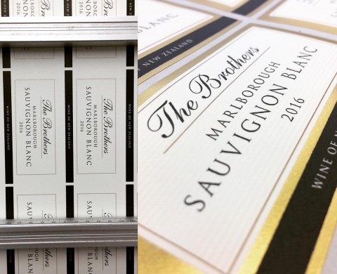 Giesens Sauvignon labels pre and post foiling